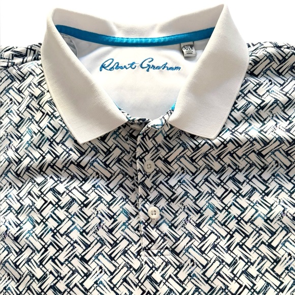 ROBERT GRAHAM Men's Dynamics S/S Knit Polo Shirt SZ XL - Picture 2 of 4